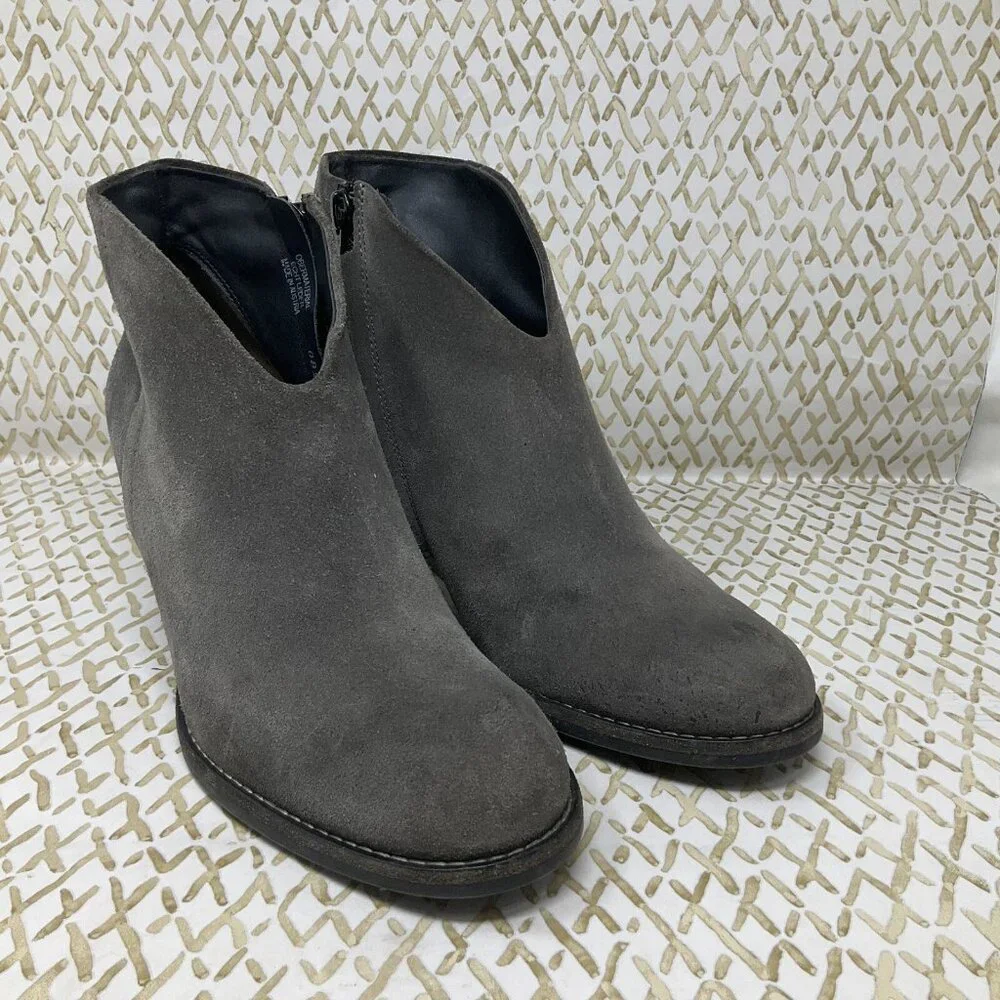 PAUL GREEN Gray Suede DELGADO Ankle Booties Leather Boots Size UK‎ 5 US 7.5